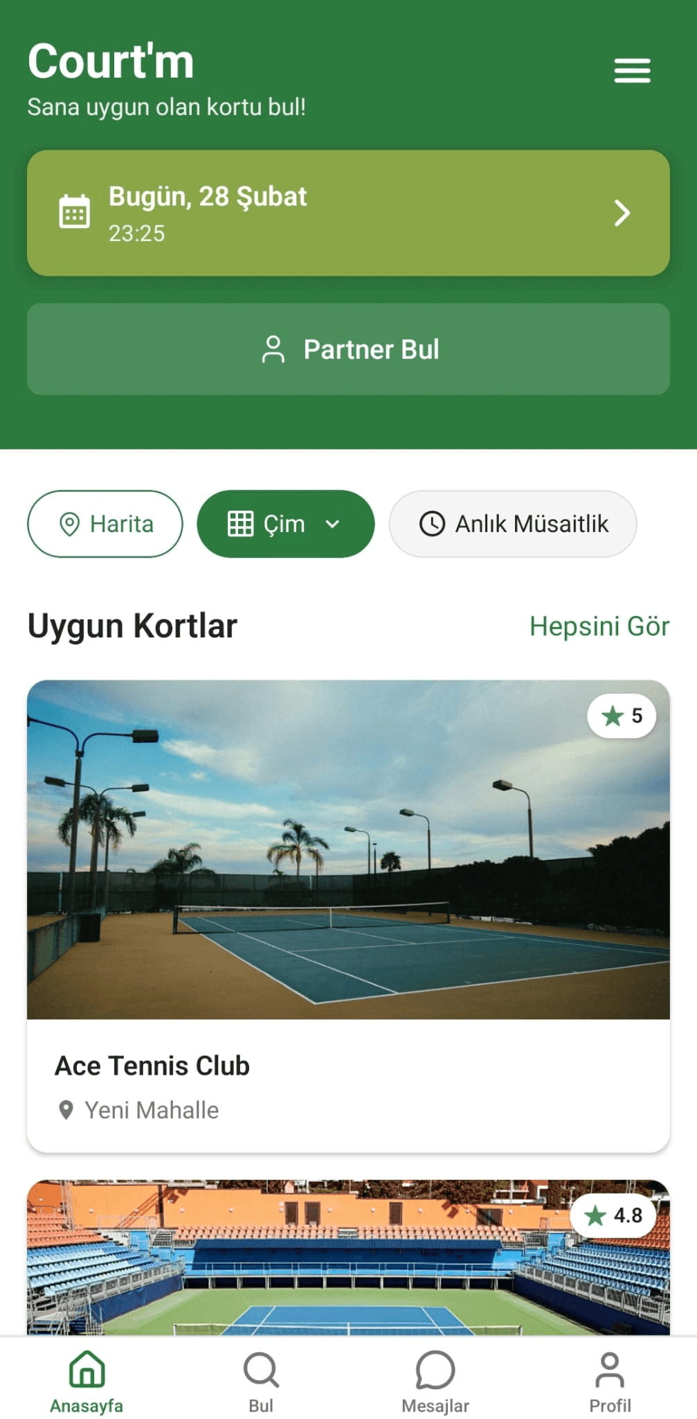 Court'm uygulama ana sayfası