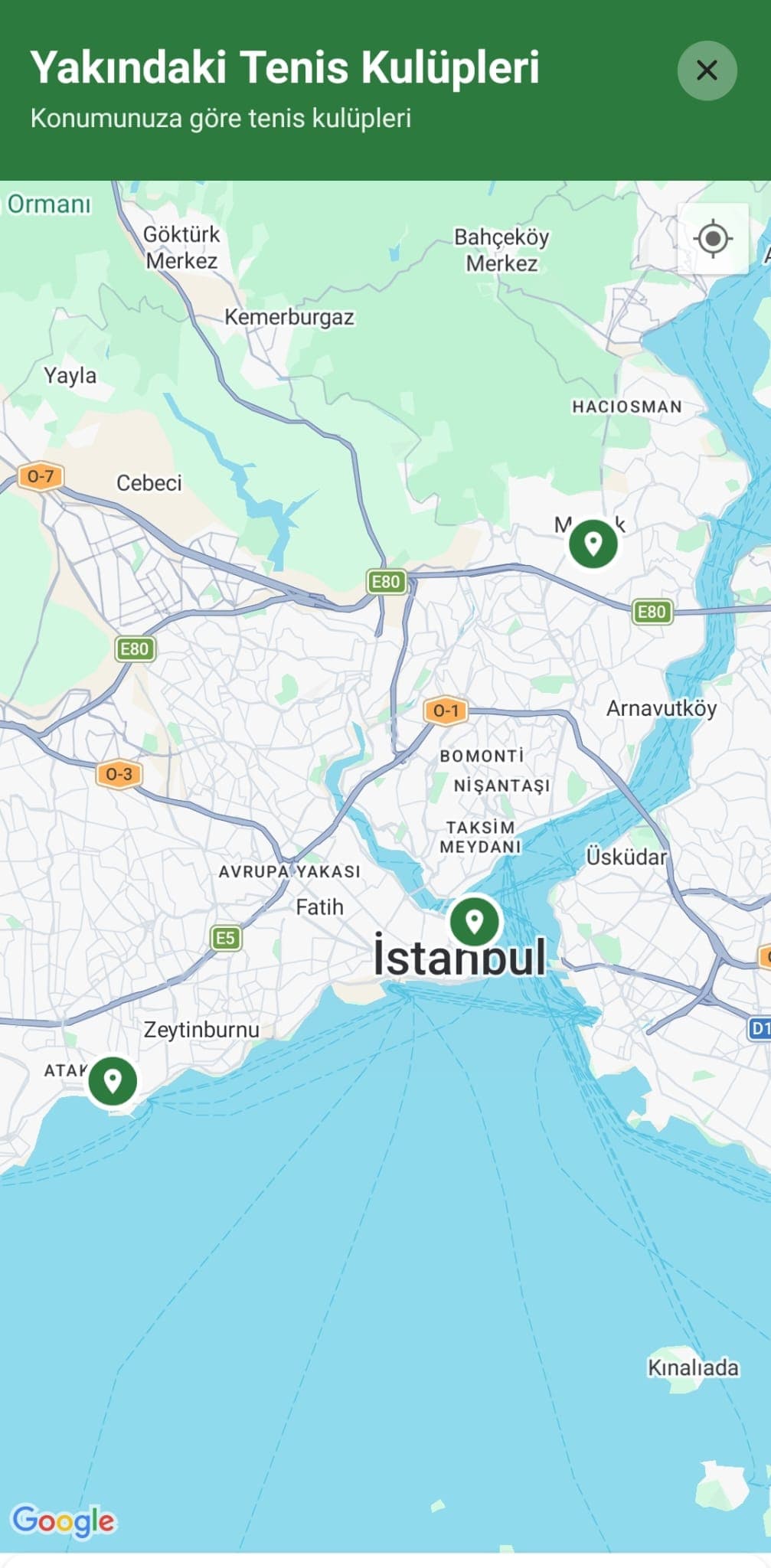 Court'm harita ekranı